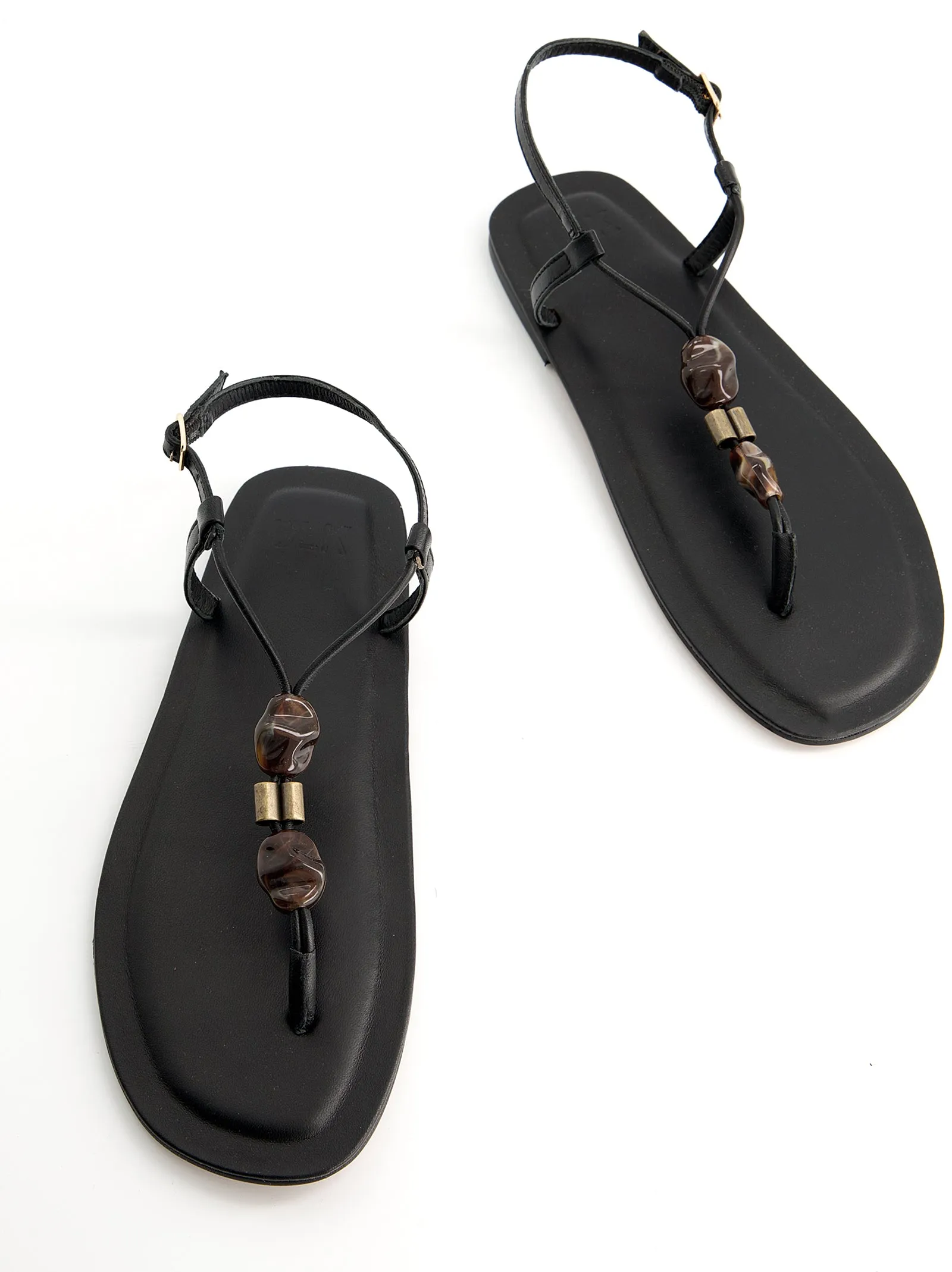Beaded leather sandals - Sand sold by Ulanka product image thumbnail 4