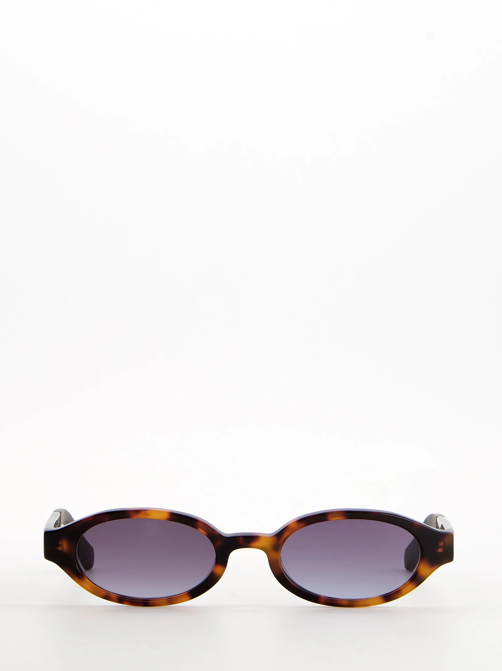 Tortoiseshell oval sunglasses with lilac lens - Newcom sold by Ulanka
