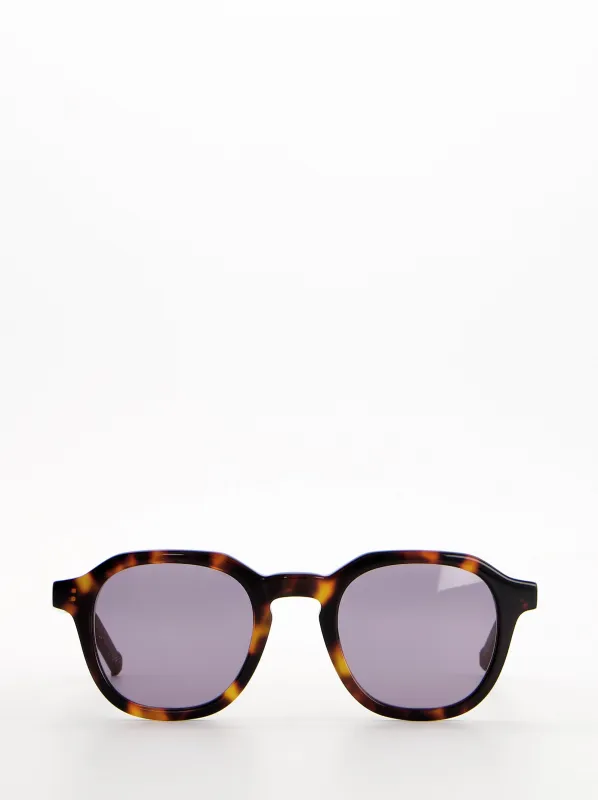 Round tortoiseshell sunglasses with lilac lens - Bowie made by Ulanka