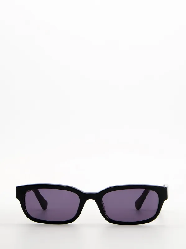 Black rectangular sunglasses with purple lens - Saint made by Ulanka