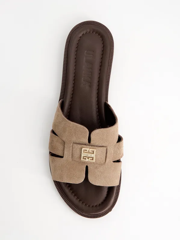 Suede square-toe sandals - Terent made by Ulanka