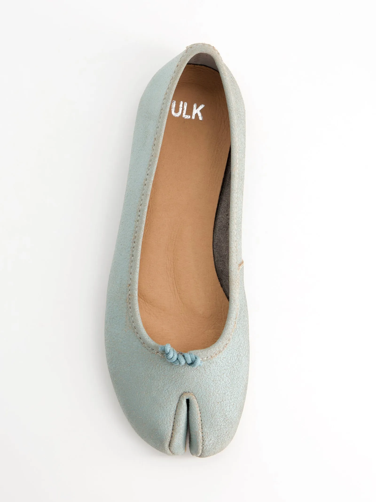 Cracked leather tabi ballet flats - Karva sold by Ulanka
