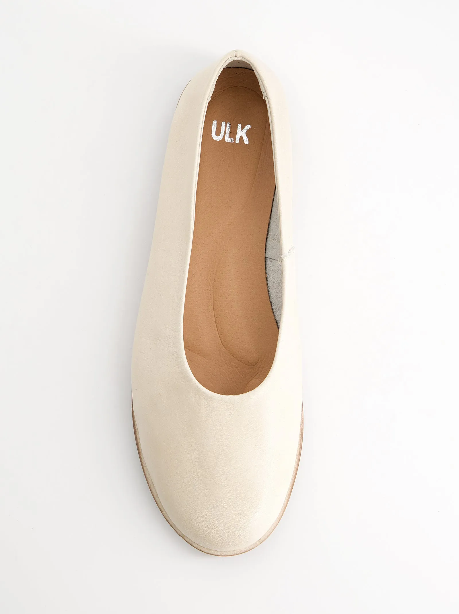 Minimalist cream leather flats - Dharma sold by Ulanka product image thumbnail 3