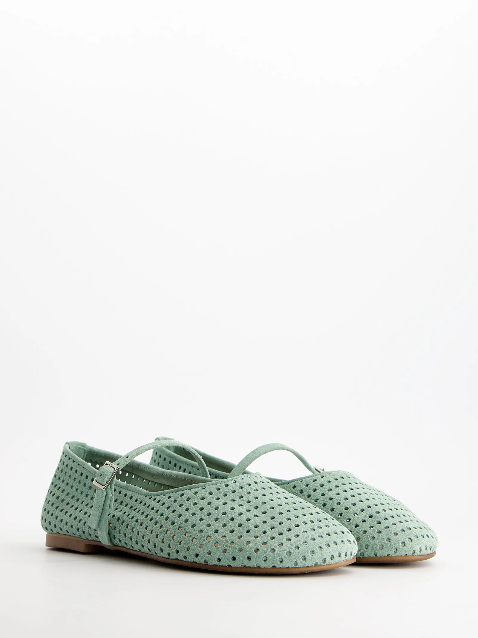 Die-cut suede Mary Jane ballet flats - Linke sold by Ulanka product image thumbnail 2