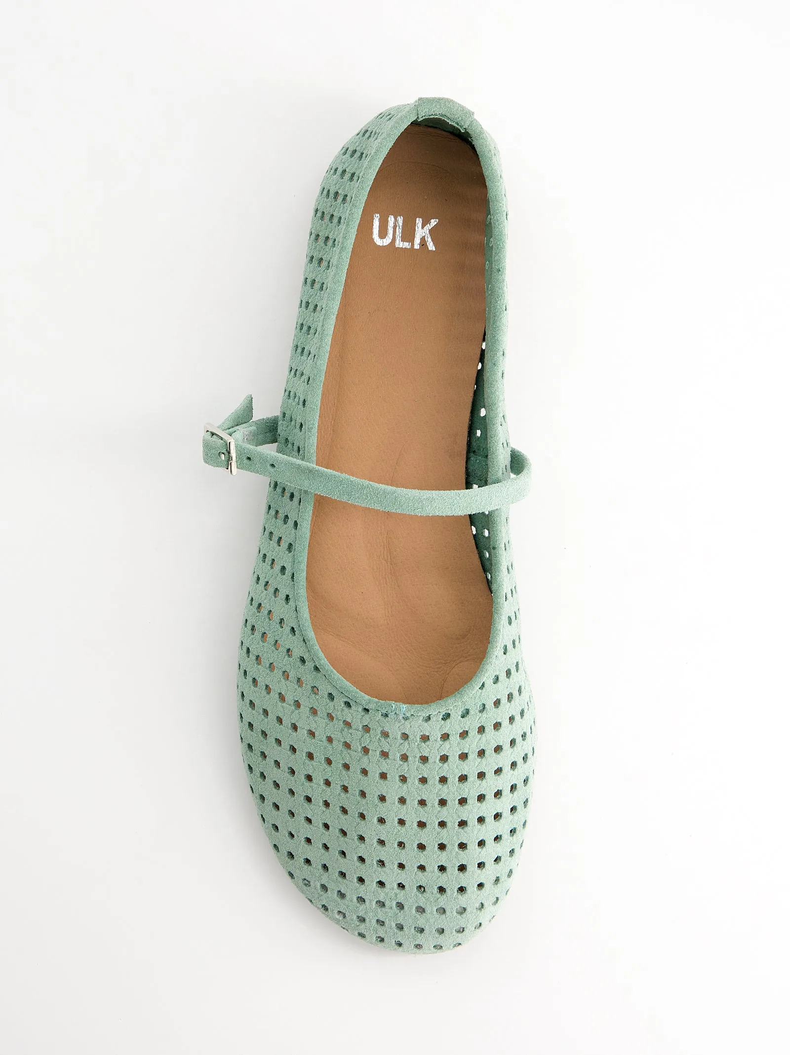 Die-cut suede Mary Jane ballet flats - Linke sold by Ulanka