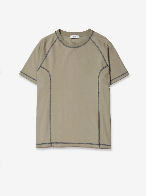 Beige T-shirt with contrast stitching - Pope made by Ulanka