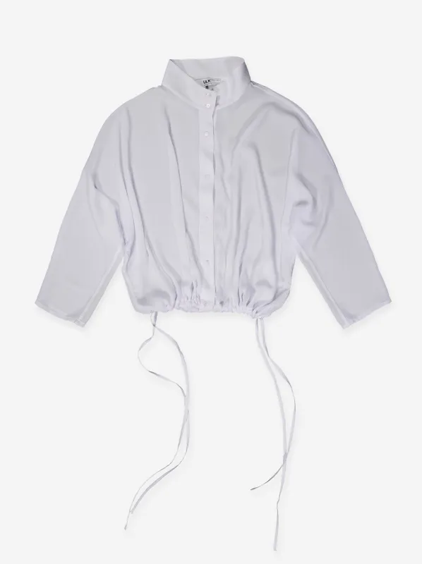 White flowing shirt with adjustable hem - Kaika made by Ulanka