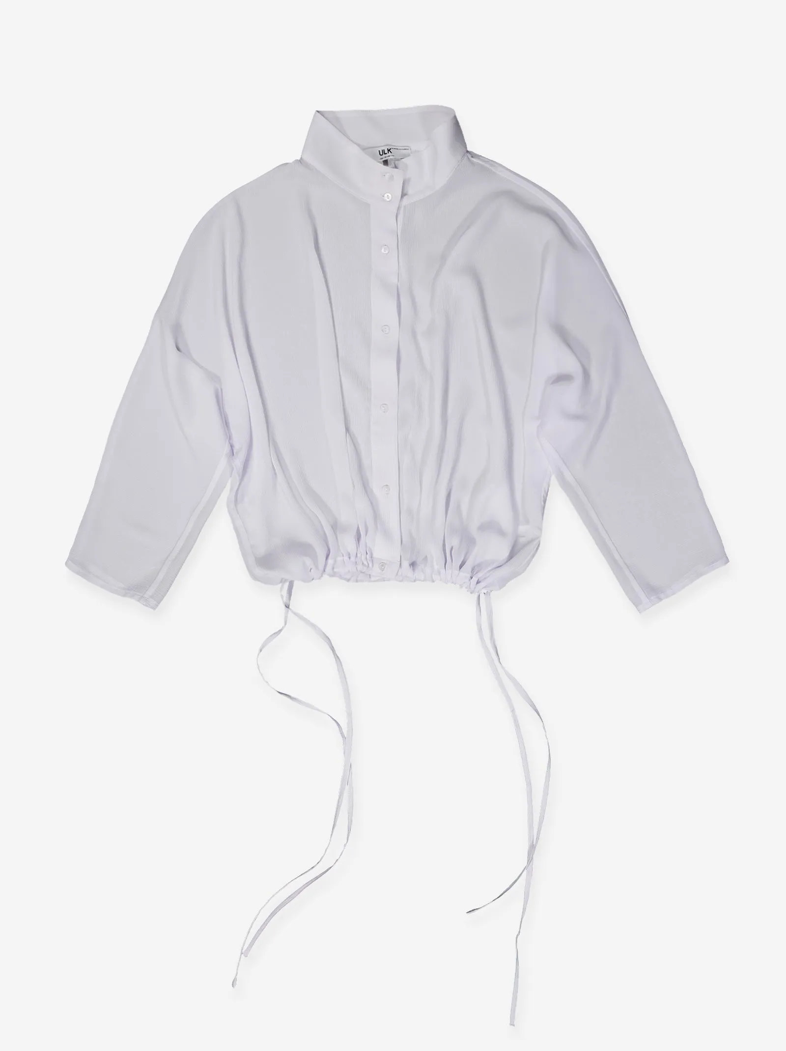 White flowing shirt with adjustable hem - Kaika sold by Ulanka
