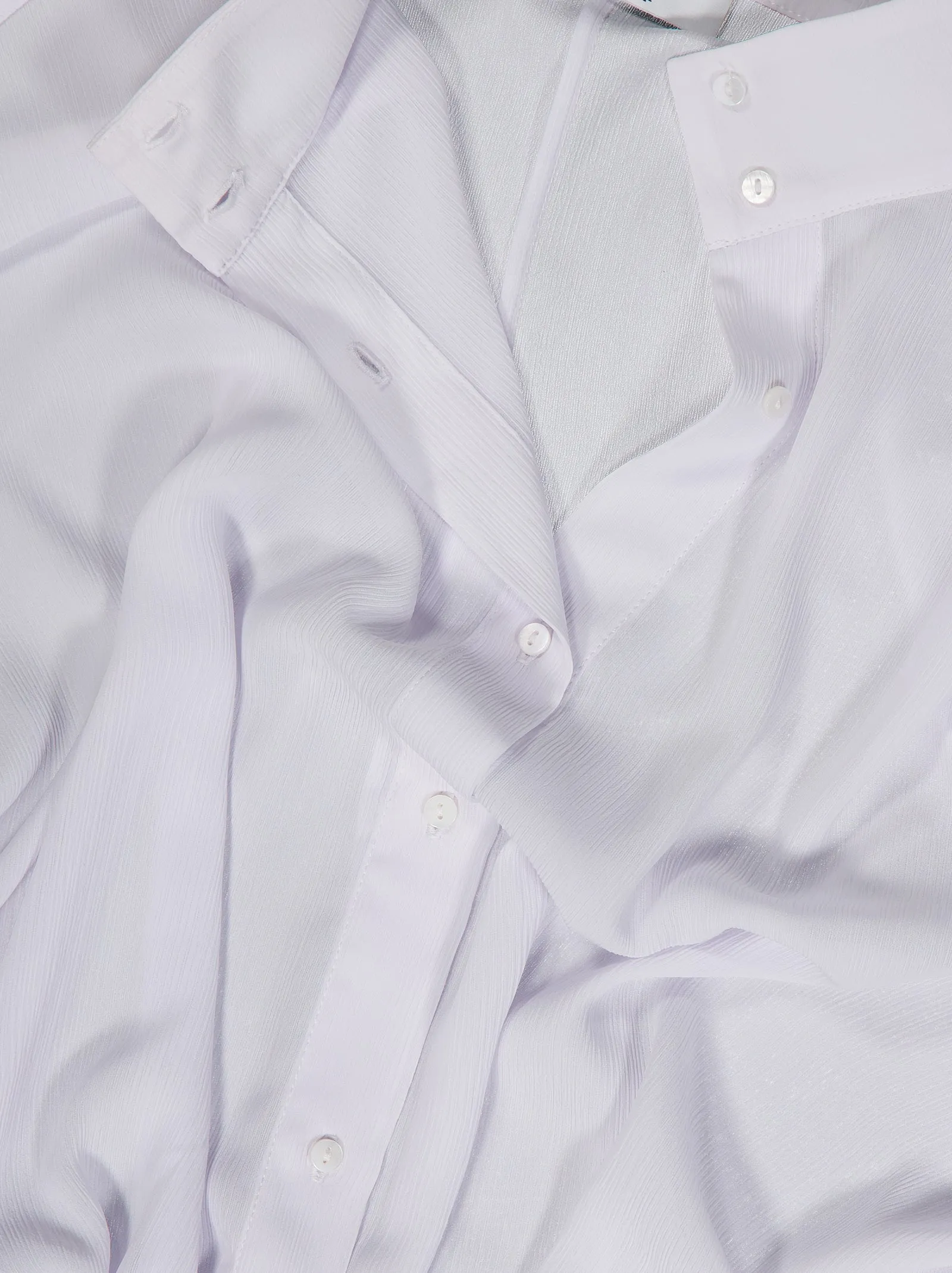 White flowing shirt with adjustable hem - Kaika sold by Ulanka product image thumbnail 4
