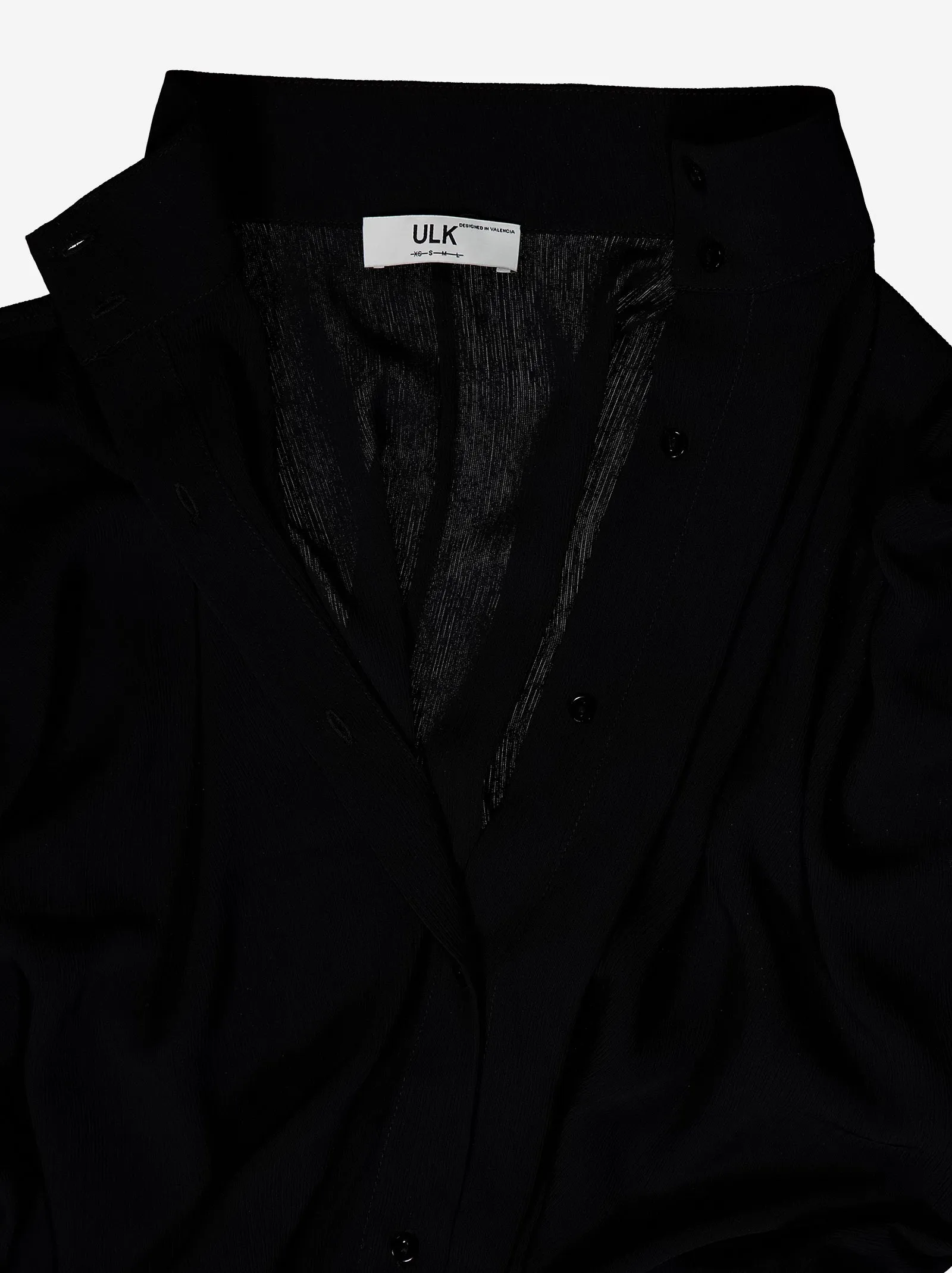 Black fluid shirt with adjustable hem - Kaika sold by Ulanka product image thumbnail 3