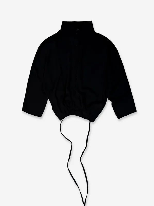 Black fluid shirt with adjustable hem - Kaika made by Ulanka