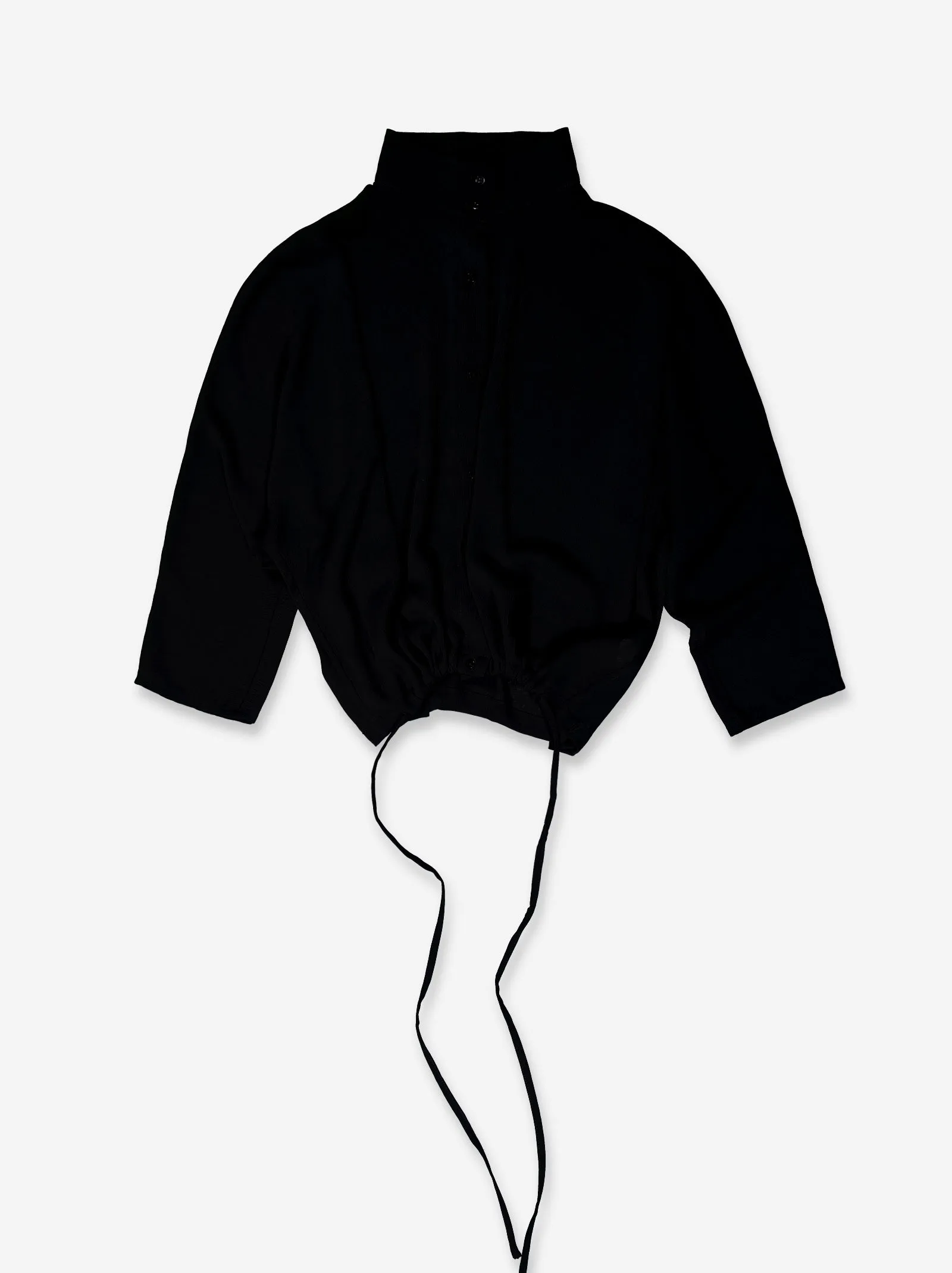 Black fluid shirt with adjustable hem - Kaika sold by Ulanka