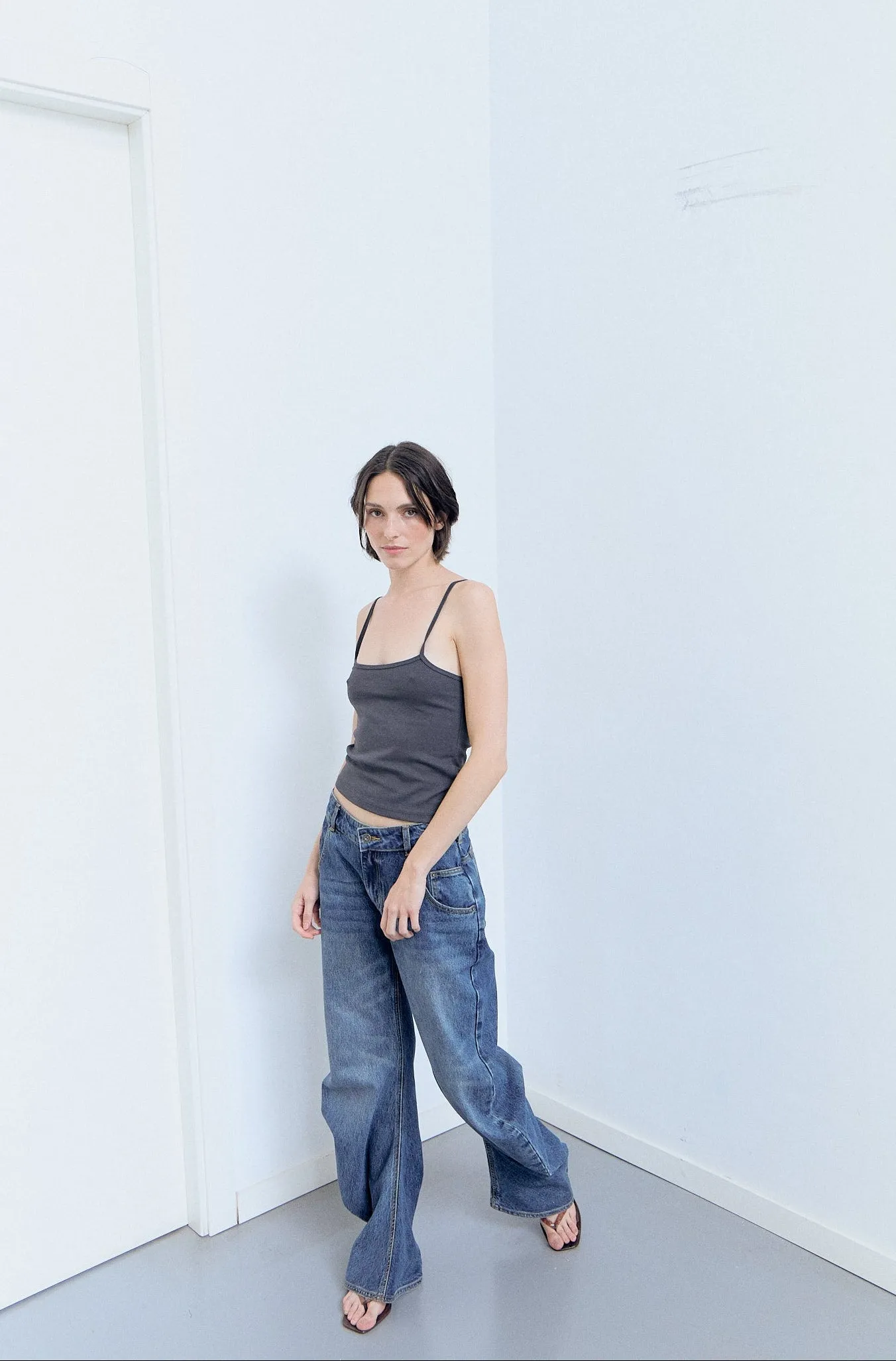 Basic gray mottled strappy top - Loki sold by Ulanka product image thumbnail 2