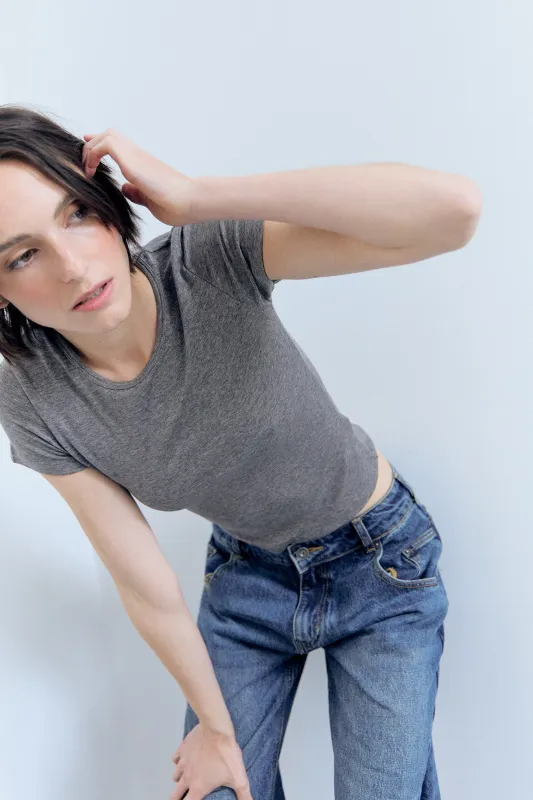 Basic flowing grey t-shirt - Funny made by Ulanka