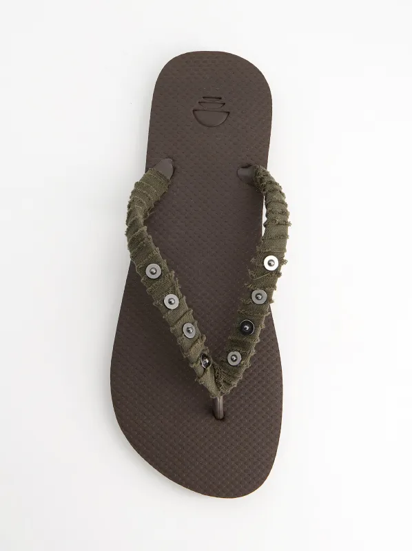 Fabric-lined sandals with metallic details - Jagger made by Ulanka