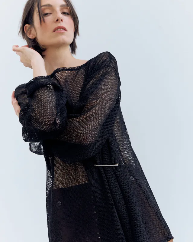 Semi-sheer knit dress with open back - Ruca made by Ulanka