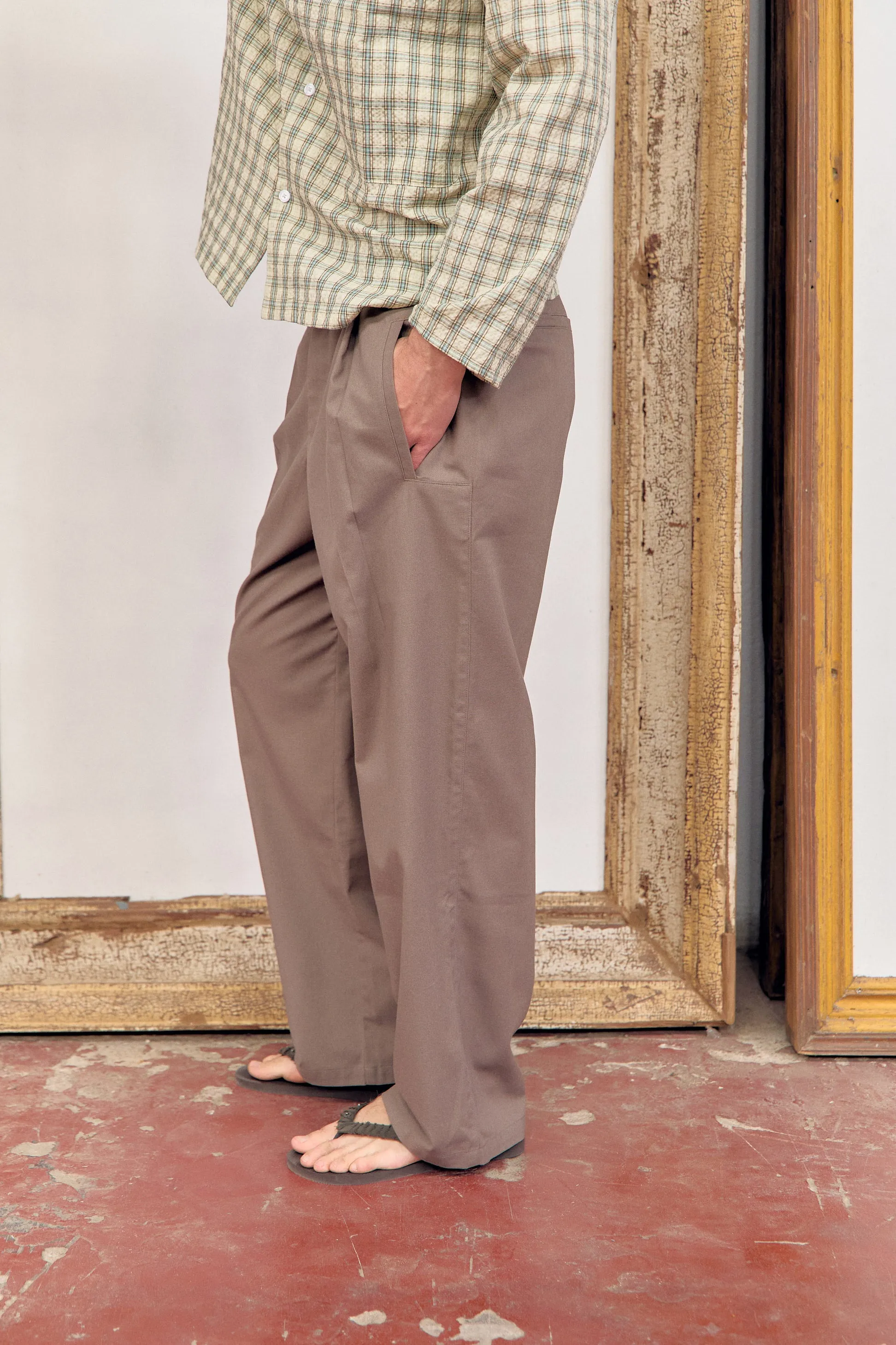Bobu brown flowy pants with square pockets sold by Ulanka product image thumbnail 3