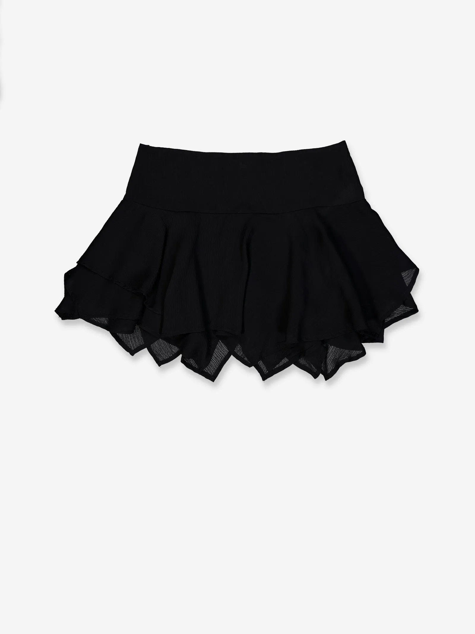 Black chiffon ruffled mini skirt - Flare sold by Ulanka product image thumbnail 4