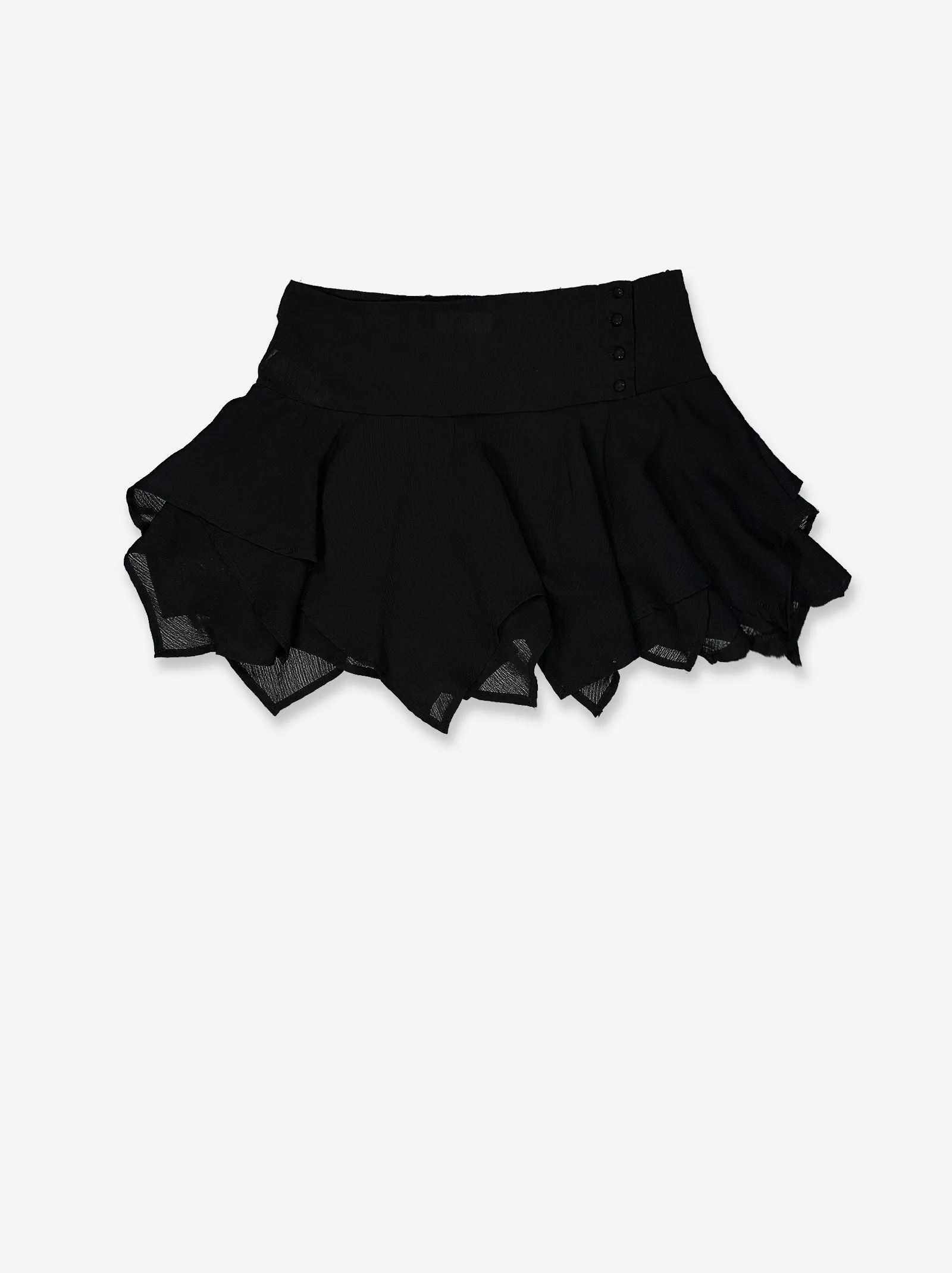 Black chiffon ruffled mini skirt - Flare sold by Ulanka product image thumbnail 2