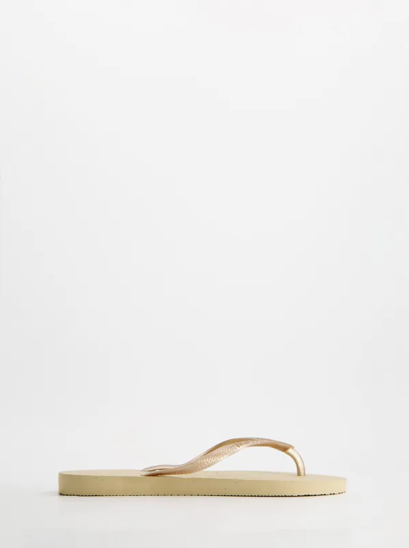 Havaianas Slim Logo Beige Flip-Flops made by Havaianas