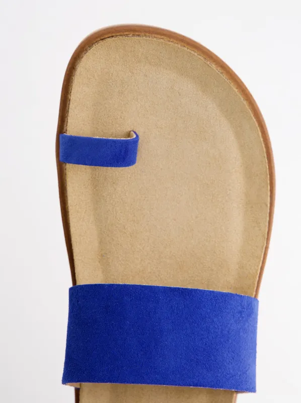 Blue Suede Flat Sandals - Katao made by Ulanka