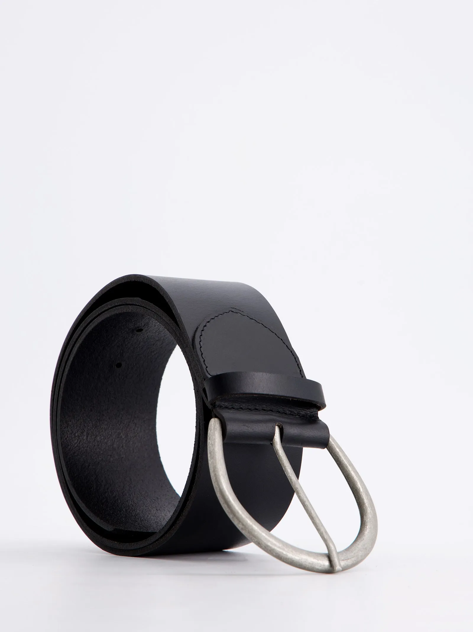 Black Leather Belt with Metal Buckle - Numa sold by Ulanka product image thumbnail 2