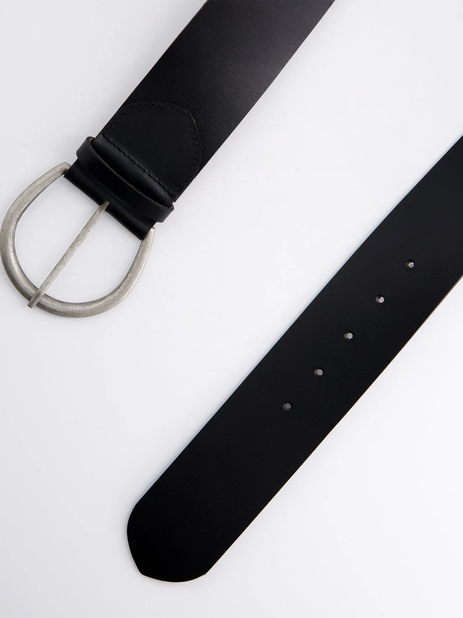Black Leather Belt with Metal Buckle - Numa sold by Ulanka product image thumbnail 3