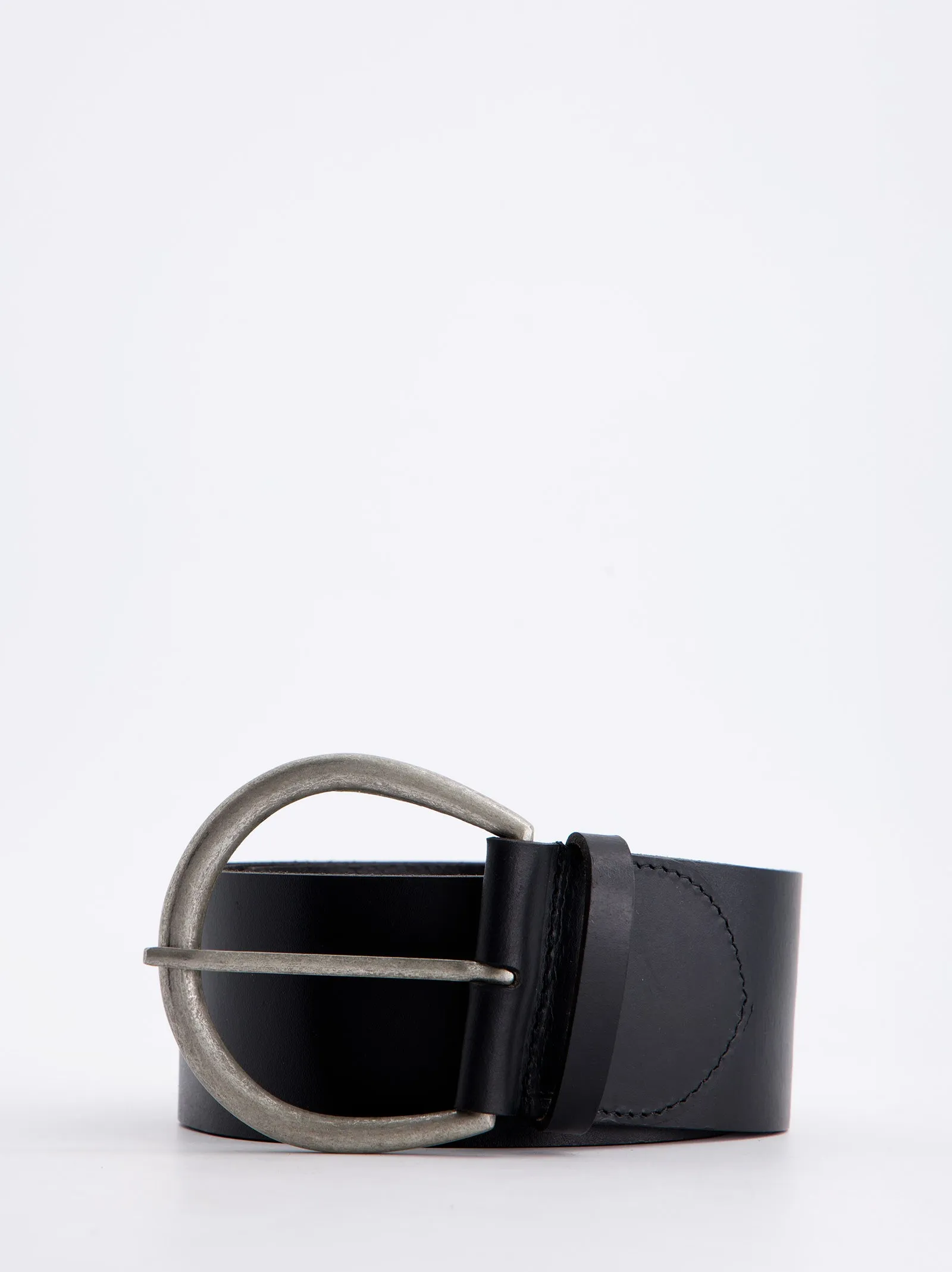 Black Leather Belt with Metal Buckle - Numa sold by Ulanka