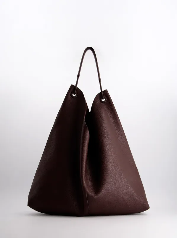 Bolso De Piel Marrón De Diseño Minimalista -Tiza made by Ulanka