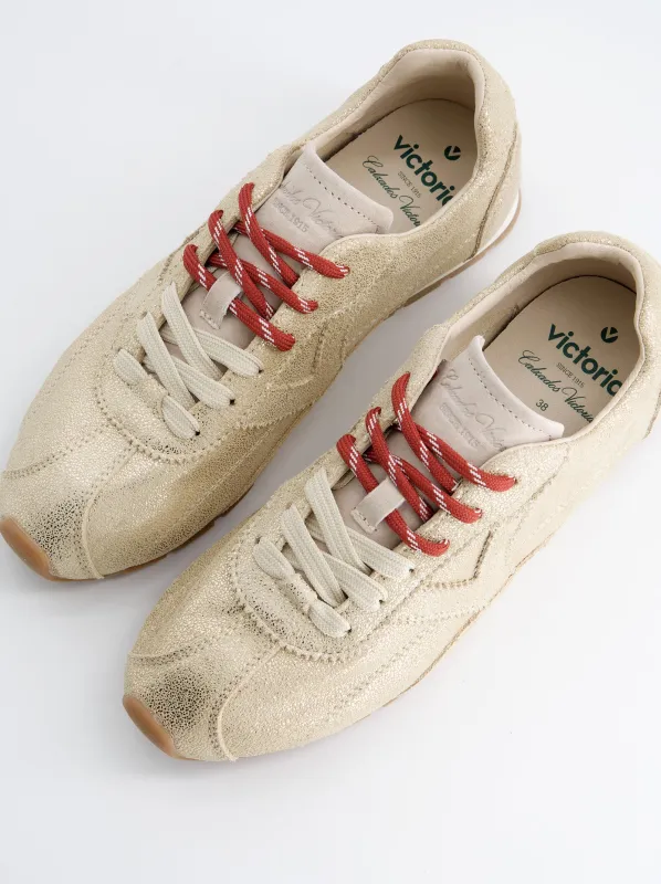 Victoria Metallic Gold Sneakers made by Ulanka