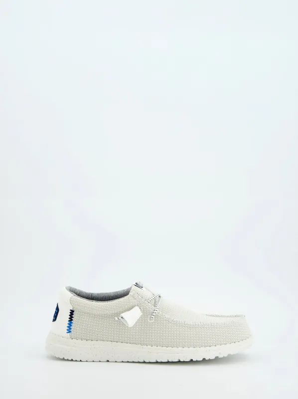 Men's Hey Dude Wally Nautical Cream Loafers made by Hey Dude