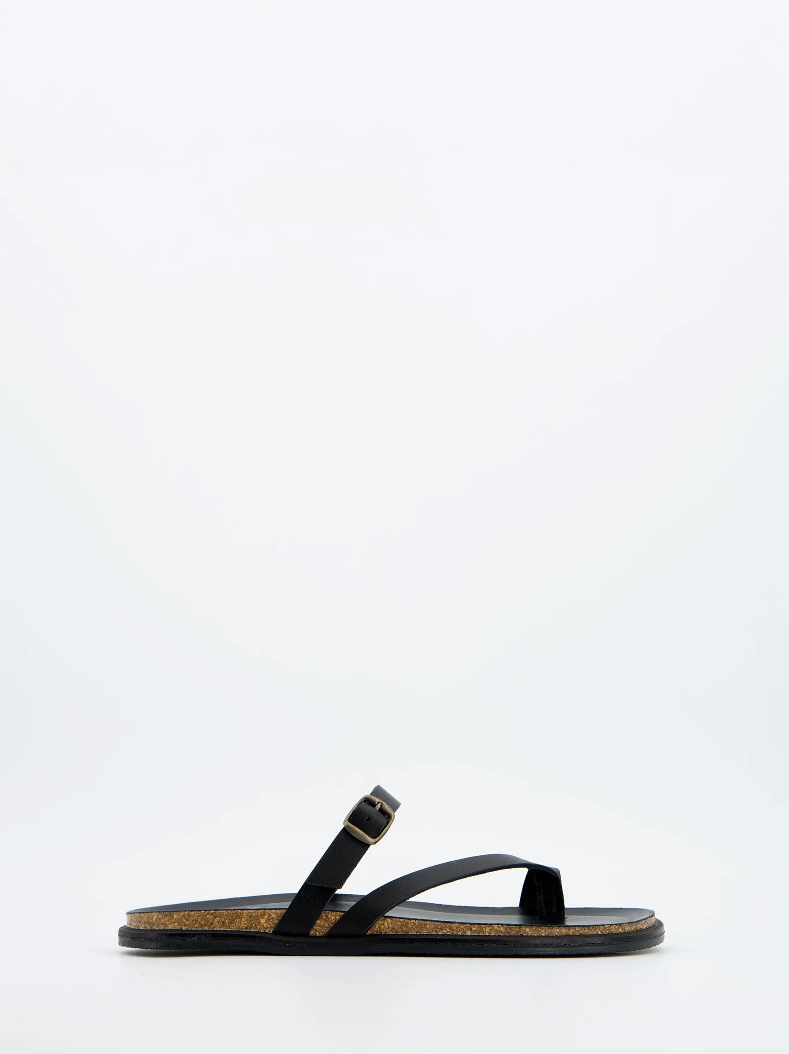 Karem - Black Strappy Flat Sandals sold by Ulanka