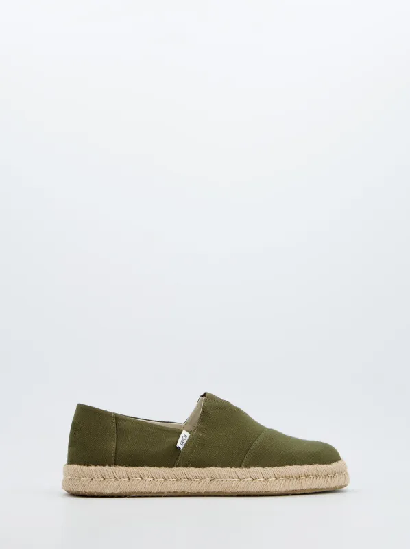 Toms Green Canvas Espadrilles made by Toms