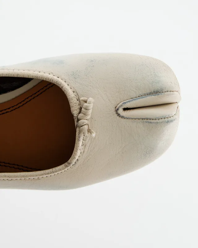Tabi ballet flats in beige leather - Karva made by Ulanka