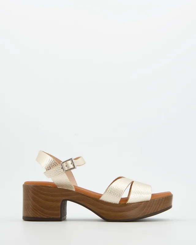 Wooden Effect Heel Sandal - Sante made by Ulanka