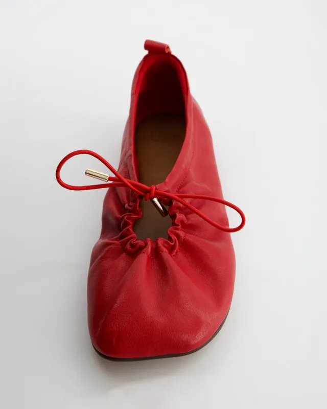 Red leather ballet flats - Kick made by Ulanka
