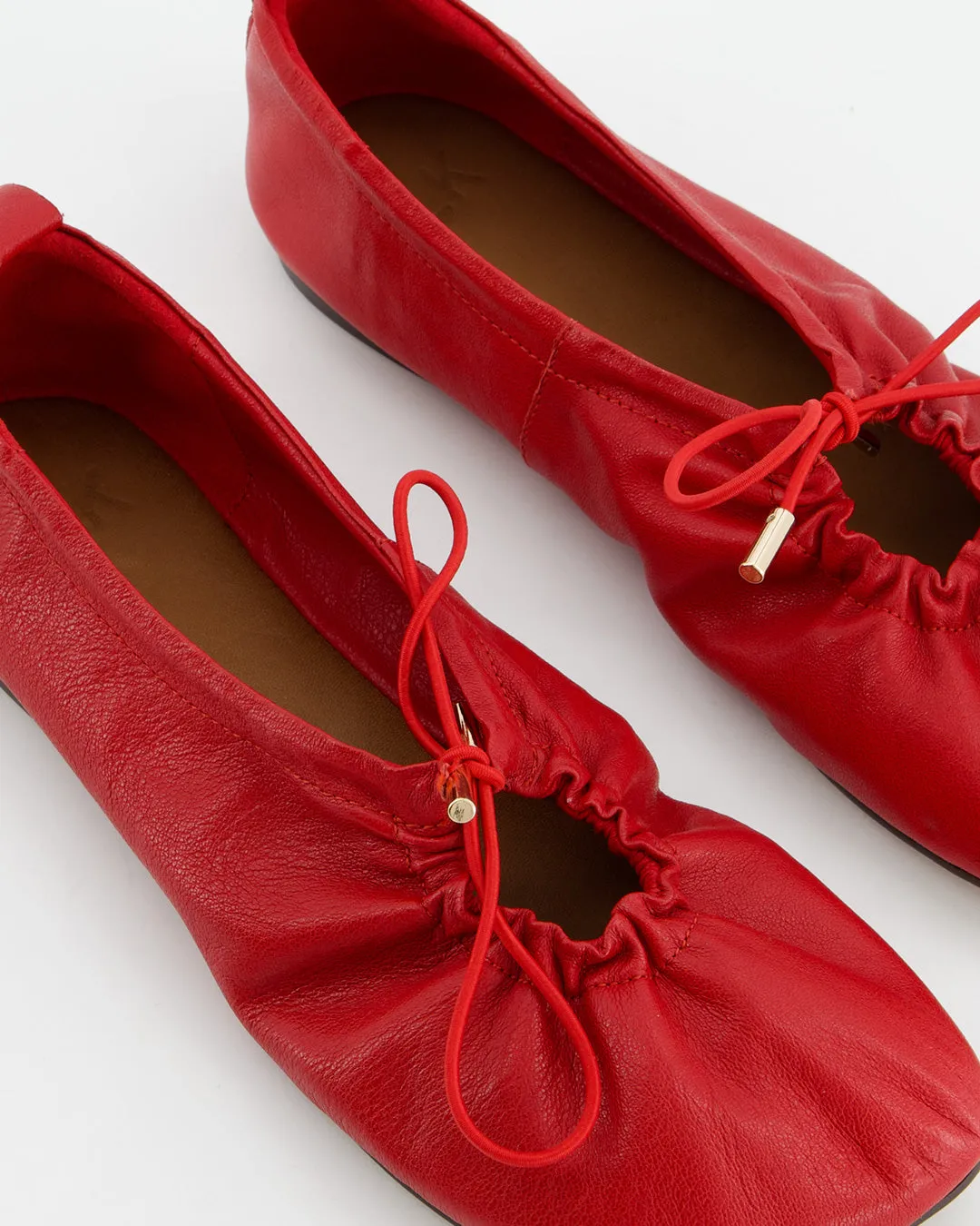 Red leather ballet flats - Kick sold by Ulanka product image thumbnail 4