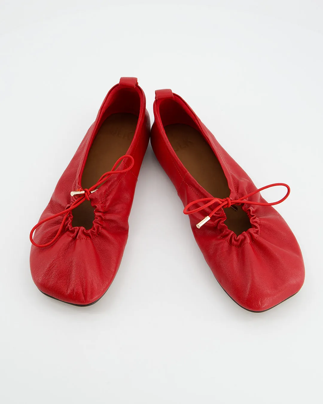 Red leather ballet flats - Kick sold by Ulanka product image thumbnail 5