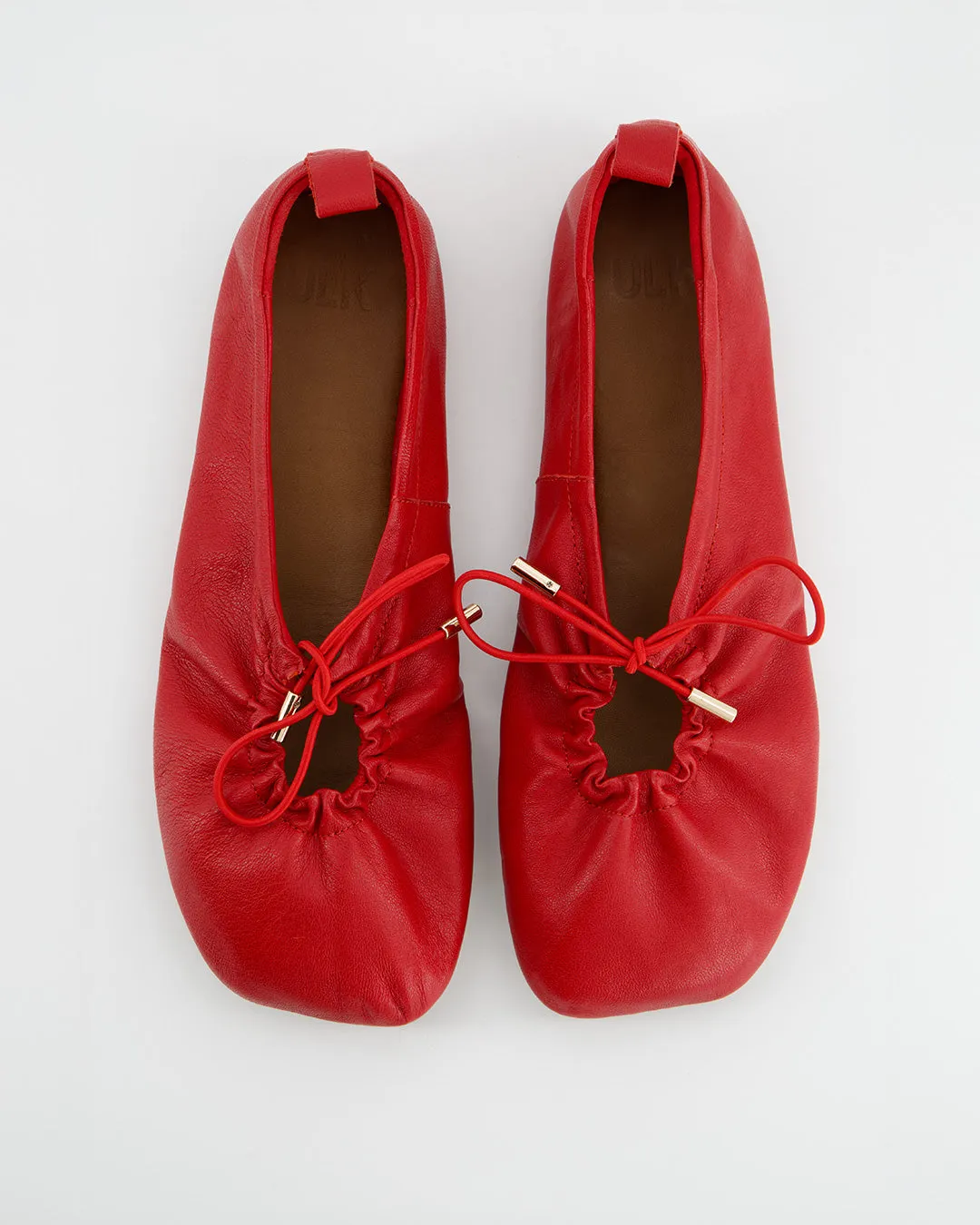 Red leather ballet flats - Kick sold by Ulanka product image thumbnail 3