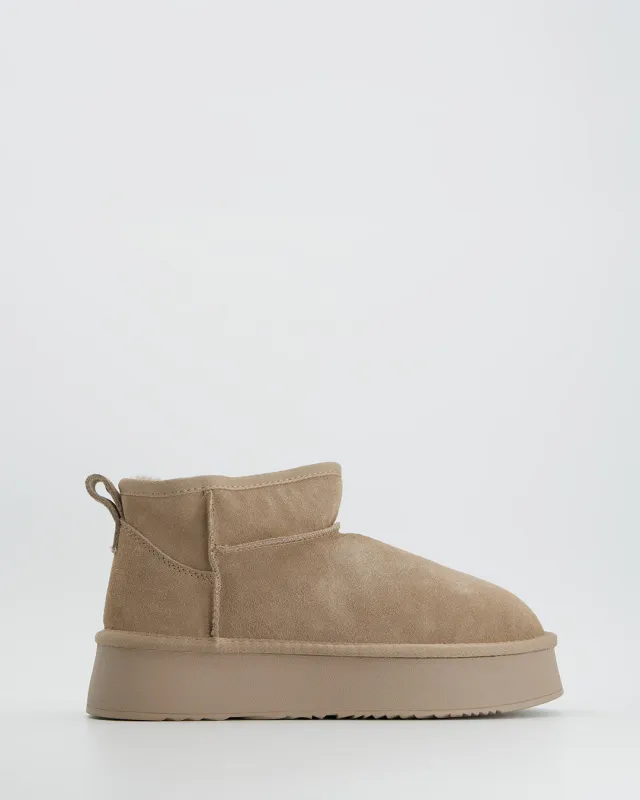 Beige platform ankle boot - Miwa made by Ulanka