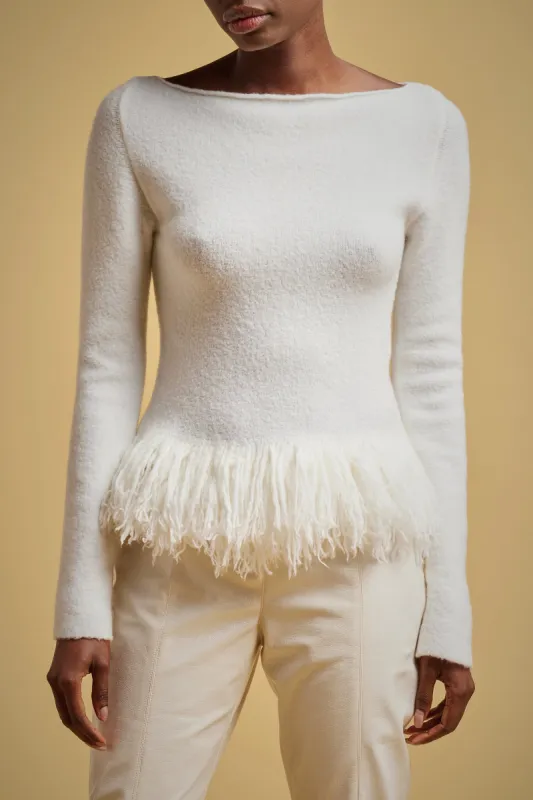 MAGLIA LANA-CASHMERE FRANGE AL FONDO sold by Liviana Conti