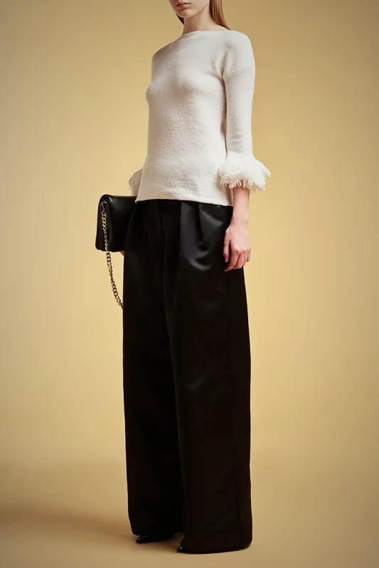 MAGLIA LANA-CASHMERE FRANGE POLSI made by Liviana Conti