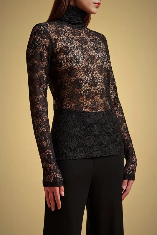 T-SHIRT PIZZO STRETCH COLLO ALTO sold by Liviana Conti