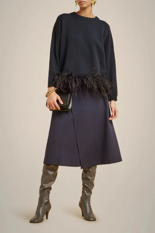 MAGLIA CON PIUME IN CASHMERE RICICLATO sold by Liviana Conti