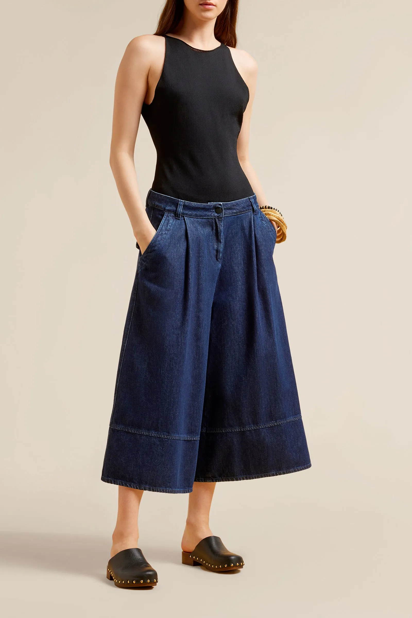 pantaloni denim gaucho sold by Liviana Conti