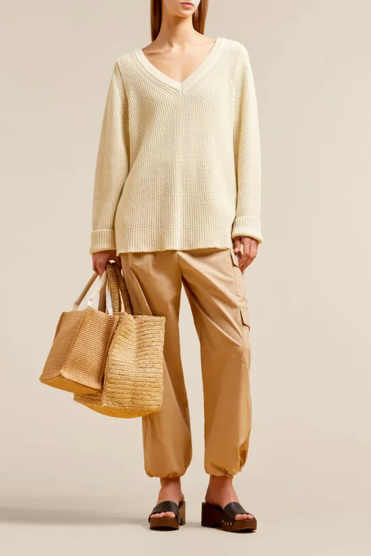 maglia scollo a V cotone dip dye made by Liviana Conti