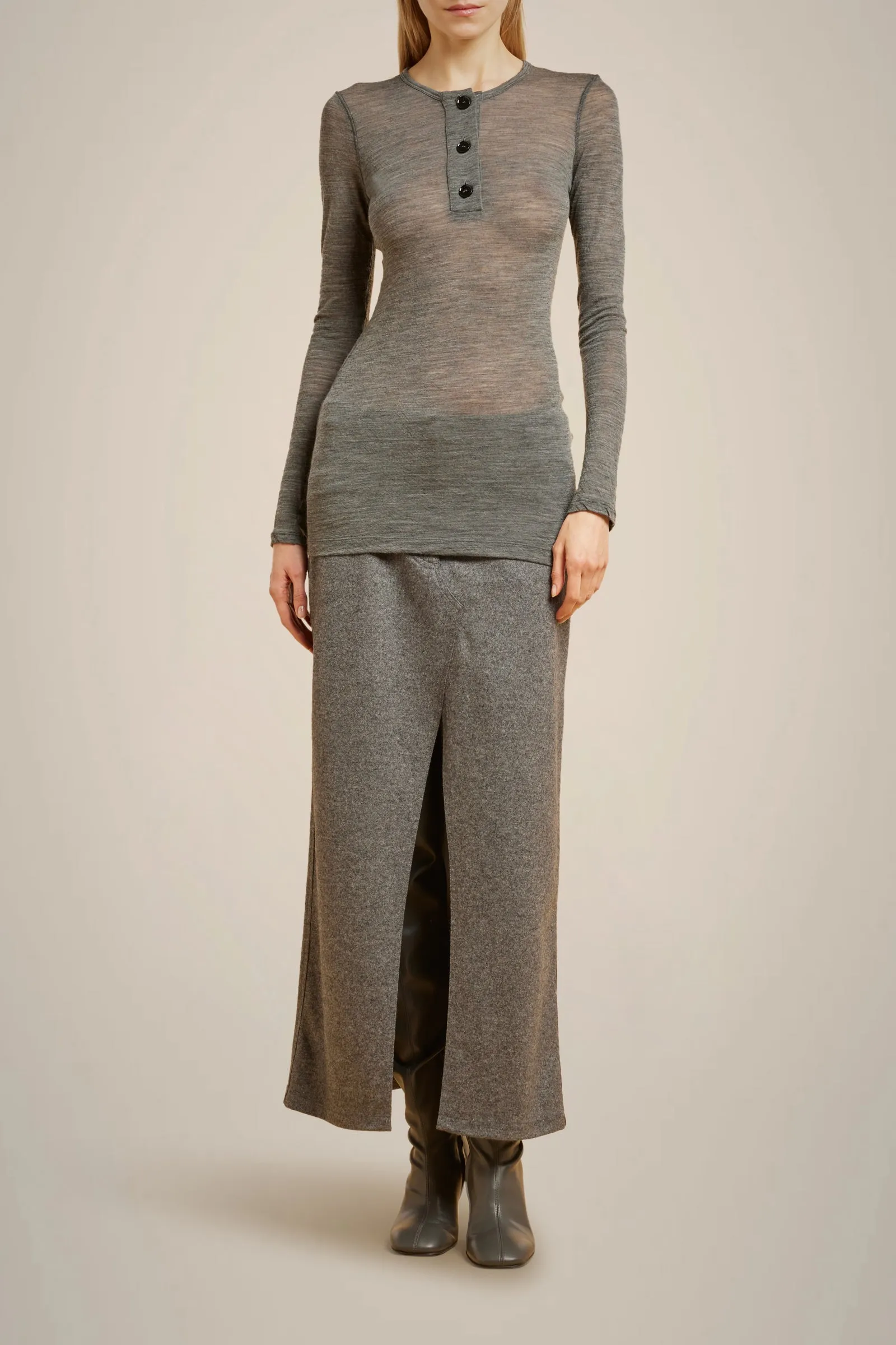 T-SHIRT IN MISTO LANA CON BOTTONI sold by Liviana Conti