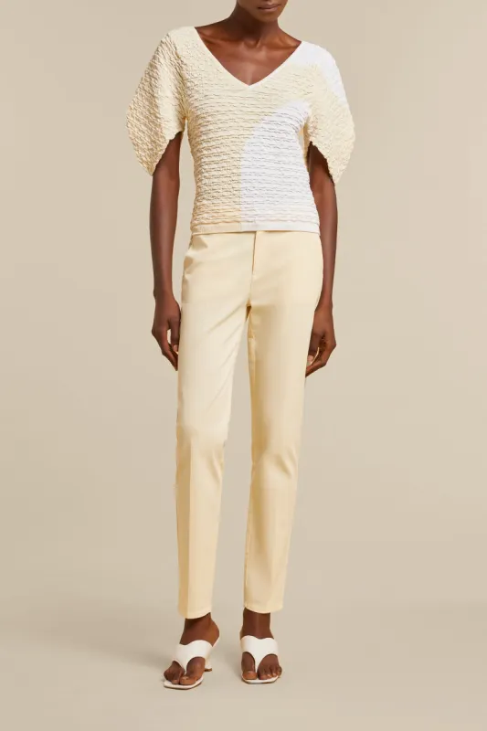 maglia goffrata bicolore viscosa stretch sold by Liviana Conti