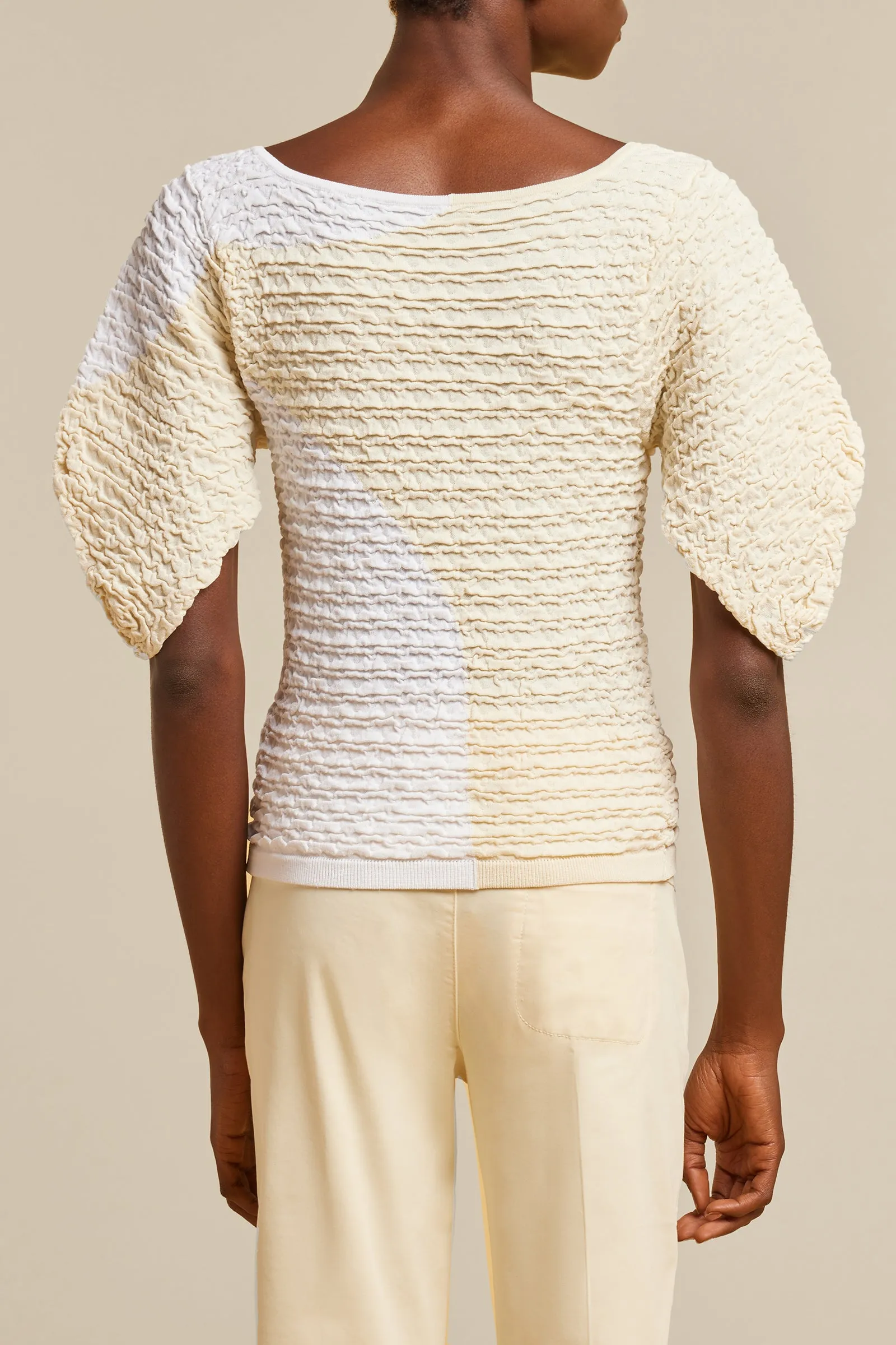 maglia goffrata bicolore viscosa stretch sold by Liviana Conti product image thumbnail 2