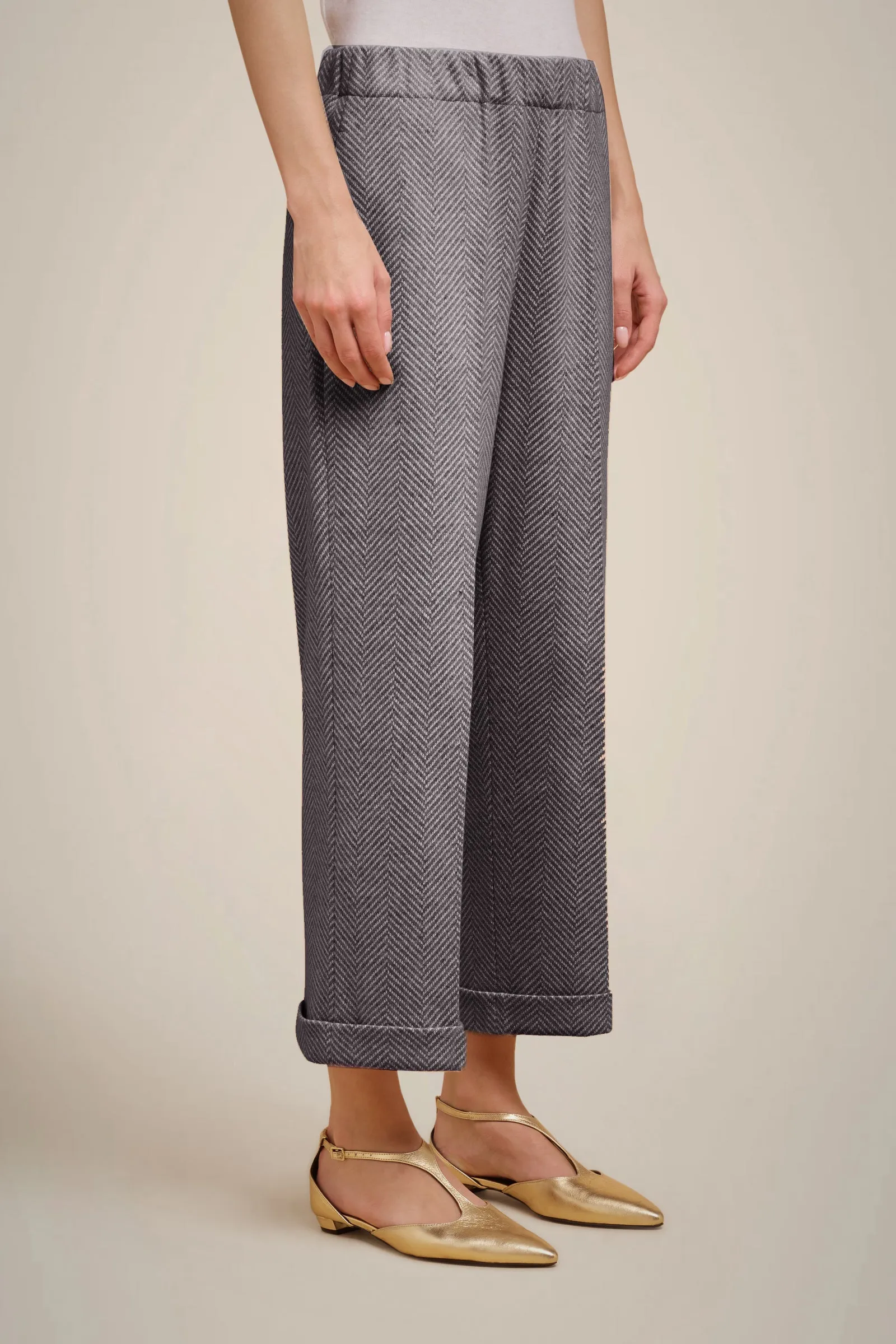 PANTALONE CROP PANNO CASHMERE sold by Liviana Conti